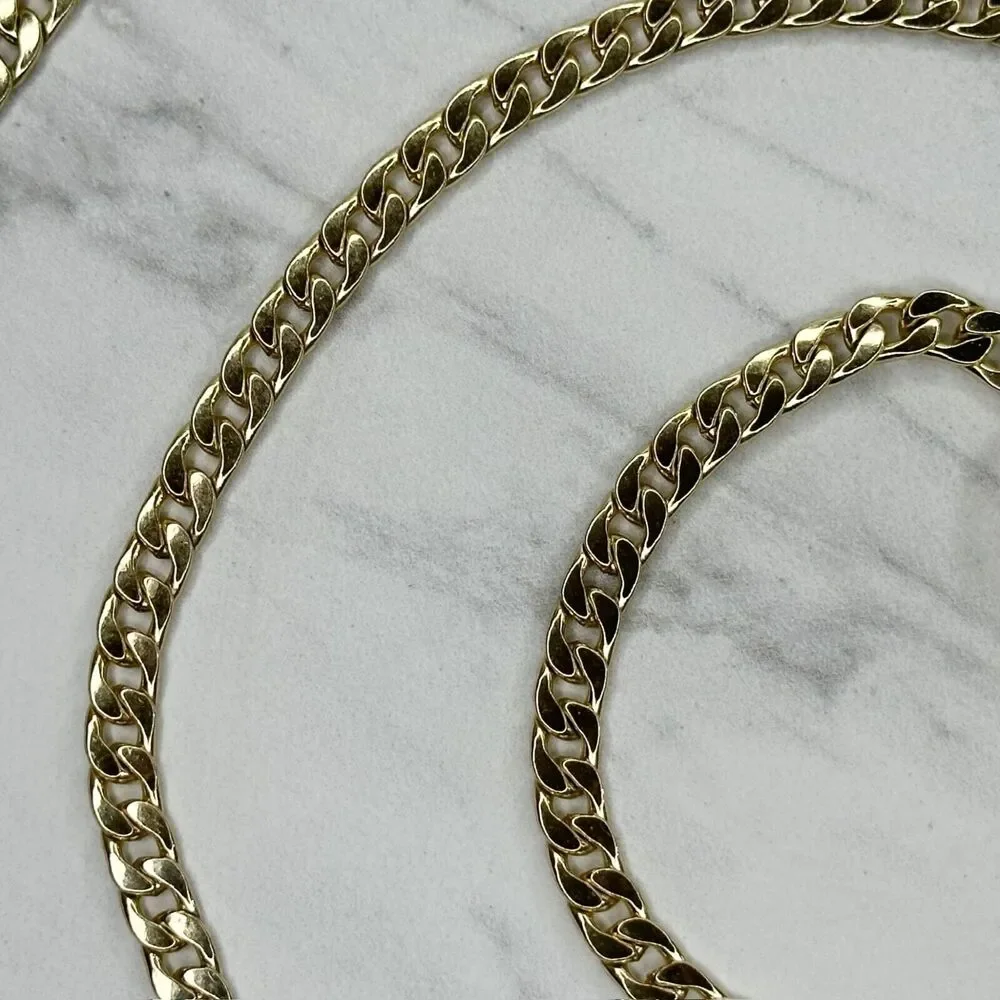 Gold Tone Skinny Flat Chain Link Purse Handbag Replacement Strap 46